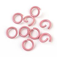 Iron Jump Rings, Open Jump Rings, Pale Violet Red, 17 Gauge, 8~8.5x1.2mm, Inner Diameter: 5~6mm(IFIN-F149-F11)