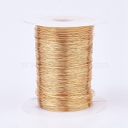 Eco-Friendly Round Copper Wire, Copper Beading Wire for Jewelry Making, Long-Lasting Plated, Real 18K Gold Plated, 26 Gauge, 0.4mm, about 1706.03 Feet(520m)/500g(CWIR-K001-01-0.4mm-KCG)