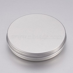 Round Aluminium Tin Cans, Aluminium Jar, Storage Containers for Cosmetic, Candles, Candies, with Screw Top Lid, Platinum, 7.15x1.35cm, Capacity: 30ml(1.01 fl. oz)(CON-L007-04-30ml)