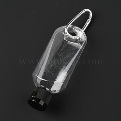 50ml Portable PETG Travel Bottles with Keychain, Leakproof Squeeze Bottles with Flip Caps, Black, 14.5cm, Capacity: 50ml(1.69fl. oz)(KY-H006-01A)