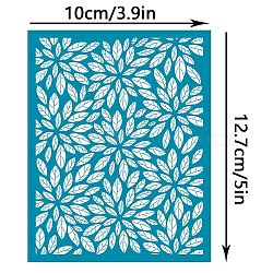 Silk Screen Printing Stencil, for Painting on Wood, DIY Decoration T-Shirt Fabric, Leaf Pattern, 12.7x10cm(DIY-WH0341-027)
