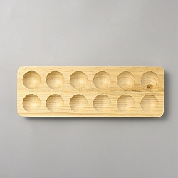 Wooden Egg Holders, Kitchen Supplies, Rectangle, Wheat, 310x101x22mm, Inner Diameter: 38mm(WOOD-WH0025-99A)