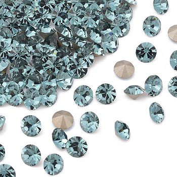 Preciosa&reg MAXIMA Crystal Round Stones, Czech Crystal, Dura Foiling, Round(431 11 615 Chaton), 30010 Smoked Sapphire, SS8/PP17(2.3~2.5mm)