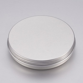 Round Aluminium Tin Cans, Aluminium Jar, Storage Containers for Cosmetic, Candles, Candies, with Screw Top Lid, Platinum, 7.15x1.35cm, Capacity: 30ml(1.01 fl. oz)
