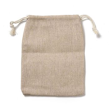 Rectangle Cloth Packing Pouches, Drawstring Bags, Tan, 16x12.85x0.45cm