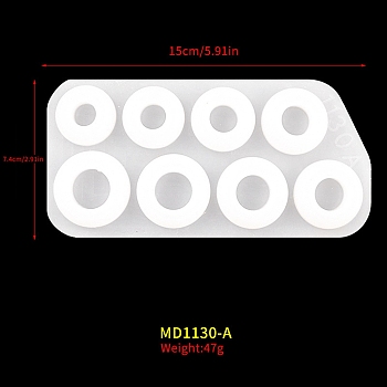 DIY Silicone Ring Molds, Resin Casting Molds, For UV Resin, Epoxy Resin Jewelry Making, White, 74x150mm
