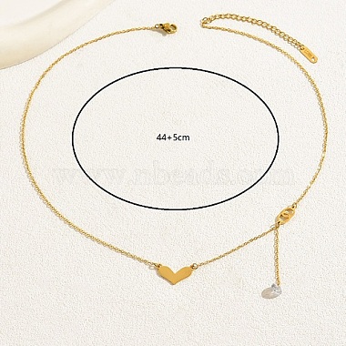 Halskette mit Herzanhänger aus Edelstahl für Damen(XB0249)-2