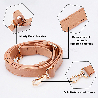 Gorgecraft 2Pcs PU Leather Bag Strap and Acrylic & CCB Plastic Link Chains Bag Handles(FIND-GF0001-61)-4