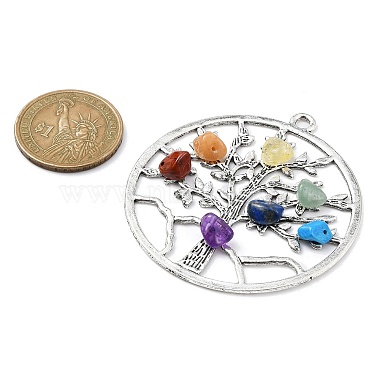 7 Chakra Mixed Gemstone Chip Pendants(PALLOY-JF02406-03)-2