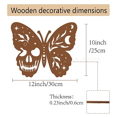 décoration murale créative en bois naturel(AJEW-WH0331-003)-2