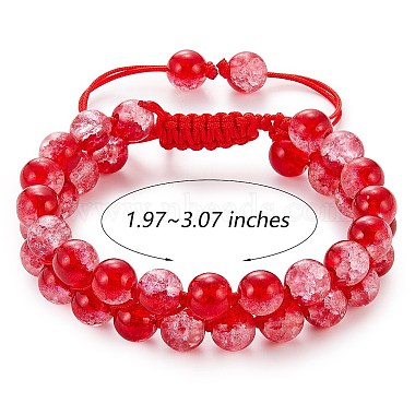 bracelet de perles tressées en verre rond étincelant(BJEW-SW00082-08)-2