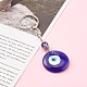 Flat Round with Evil Eye Lampwork Keychain(KEYC-JKC00249-01)-2