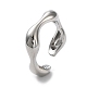 Rack Plating Brass Twist Wave Open Cuff Rings for Women(RJEW-Q777-08P)-1