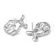 Rhodium Plated 925 Sterling Silver Stud Earring Settings(STER-M115-01P)-2