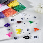 Black & White Wiggle Googly Eyes Cabochons, with Pom Pom Yarn Pom Pom Balls, for DIY Scrapbooking Crafts Toy Accessories, Mixed Color(DIY-LP0001-94)