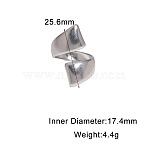 Irregular 304 Stainless Steel Open Cuff Rings, Stainless Steel Color, Inner Diameter: 17.4mm(WG786FB-01)