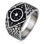 316L Surgical Stainless Steel Finger Rings for Men, Rhombus, Antique Silver, US Size 9(18.9mm)(FS-WGB2F86-03)