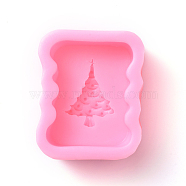 Christmas Tree Soap Shape DIY Food Grade Silicone Molds, Fondant Molds, For DIY Cake Decoration, Chocolate, Candy, Random Single Color or Random Mixed Color, 82x68x30mm(AJEW-P046-73)