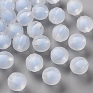 Transparent Acrylic Beads, Frosted, Bead in Bead, Pumpkin, Cornflower Blue, 11x11.5mm, Hole: 2mm, about 550pcs/500g(TACR-S152-07C-SS2113)