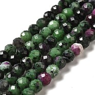 Natural Ruby in Zoisite Beads Strands, Faceted, Round, 6mm, Hole: 0.9mm, about 65pcs/strand, 15.16''(38.5cm)(G-I341-13B)