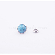 Turquoise Rivet Studs, with Stainless and Aluminum Findings, For Purse, Bags, Boots, Leather Crafts Decoration, Platinum, Sky Blue, 10mm(FIND-WH0012-B-01)