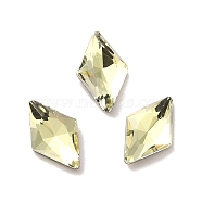 Glass Rhinestone Cabochons, Point Back & Back Plated, Faceted, Rhombus, Jonquil, 8x5x2mm(RGLA-P037-05A-D337)