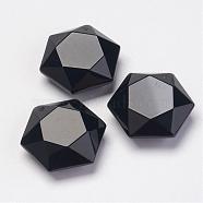 Natural Obsidian Pendants, Hexagon, 28~29x25x9~10mm, Hole: 1.5mm(G-P264-06)