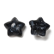 Transparent Epoxy Resin Cabochons, with PVC Sequins, Star, Black, 16x16x8.5mm(CRES-Z002-03D)