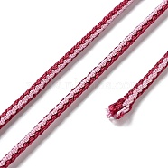14M Duotone Polyester Braided Cord, Round, Pink, 2.5mm, about 15.31 Yards(14m)/Roll(OCOR-G015-02A-13)