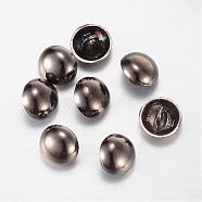 Alloy Shank Buttons, 1-Hole, Dome/Half Round, Gunmetal, 27x17.5mm, Hole: 1.5mm(BUTT-D054-28mm-06B)