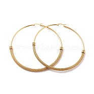 Vacuum Plating 201 Stainless Steel Mesh Chain Shape Big Hoop Earrings with 304 Stainless Steel Pin for Women, Golden, 90x89x6mm, Pin: 0.6mm(EJEW-F280-21B-G)