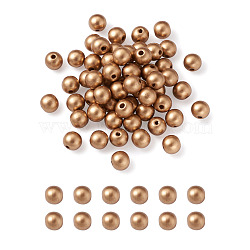 Spray Painted Natural Wood Beads, Round, Gold, 14mm, Hole: 4mm, 400pcs/set(WOOD-TA0002-25C-02)