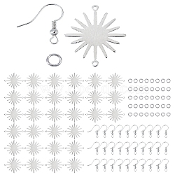 CREATCABIN DIY Earring Making Kit, Including 30Pcs Brass Solar Eclipse Links, 30Pcs Earring Hooks, 40Pcs Open Jump Rings, Platinum, 26.5x22.5x0.8mm, Hole: 1.2mm(DIY-CN0001-62)