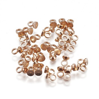 Brass Bead Cap Pendant Bails, for Globe Glass Bubble Cover Pendants, Light Gold, 3.5x2.8mm, Hole: 1.4mm