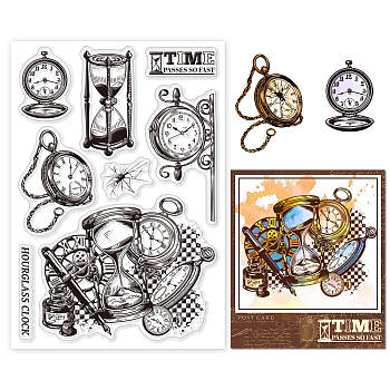 Custom PVC Plastic Clear Stamps, for DIY Scrapbooking, Photo Album Decorative, Cards Making, Clock, 160x110x3mm