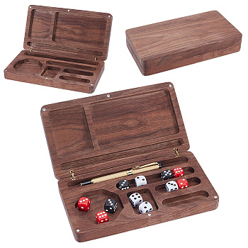 Wood Jewely Display Boxes, with Magnetic Lid, Rectangle Jewelry Organizer Holder, Coconut Brown, 22.8x12.1x3.95cm
