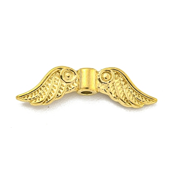 304 Stainless Steel Beads, Wings, Golden, 6.5x21.5x3mm, Hole: 1.5mm