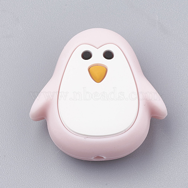 25mm Pink Penguin Silicone Beads