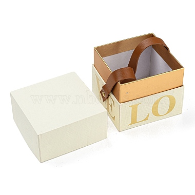 Square Love Print Cardboard Paper Gift Box(CON-G019-01B)-3