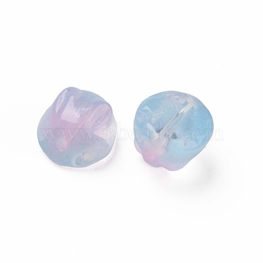 Perles de verre peintes par pulvérisation transparentes deux tons(X-GLAA-Q092-06-C03)-3