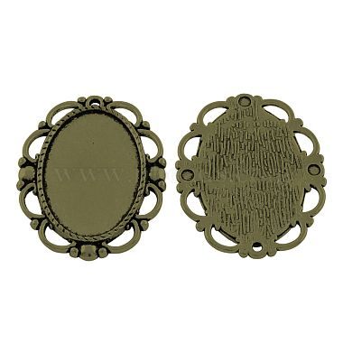 Antique Bronze Oval Alloy Pendants