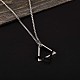 304 Stainless Steel Triangle & Rhombus Pendant Necklace with Box Chains(JN1045B)-2