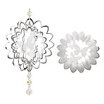 201 Stainless Steel Connector Charms/Links, Hollow Flower with Butterfly, Etched Metal Embellishments, Non-Tarnish, Stainless Steel Color, 150x0.3mm, Hole: 1mm(STAS-TA0005-98)