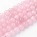 Natural Rose Quartz Bead Strands, Round, 6~7mm, Hole: 1mm, about 60pcs/strand, 14.9 inch(38cm)(G-G735-59-6mm)