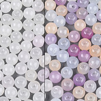 Transparent Glass UV Reactive Beads, Color Changing Beads, Round, White, 10~10.5mm, Hole: 1.5~1.6mm, about 775pcs/1000g(DGLA-F003-02-10mm)