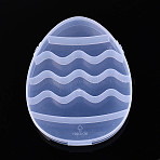 6 Grids Easter Egg Shaped Plastic Bead Storage Containers with Hinged Lid, Clear, 17.7x13.8x2.5cm(CON-T001-02)