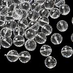 K9 Glass, Imitation Austrian Crystal Beads, Grade AAA, Faceted(128 Facets), Round, Clear, 10mm, Hole: 0.9~1mm(SWAR-F073-10mm-01)