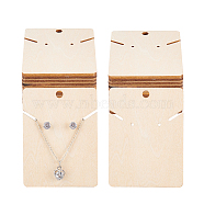 Wood Earring Display Card with Hanging Hole, Jewelry Display Cards for Earring Necklace Display, Rectangle, 8x6x0.3cm, 24pcs/set(DIY-WH0320-20F)