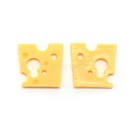 Opaque Resin Cabochons, Play Food, Imitation Food, Cheese, Gold, 20x20x3mm(CRES-WH0013-01)