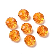 Glass Imitation Austrian Crystal Beads, Faceted, Rondelle, Dark Orange, 8x5~5.5mm, Hole: 1.2~1.5mm(GLAA-D015-01A-11)